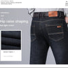 2022 New Men's Stretch Fit  Jeans Busine Business Fashion Soft Denim Trousers Male Brand  Pants Black Blue