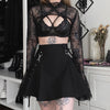 Black Skirt Punk Gothic Women Sexy Patchwork Bandage Mini Skirt Streetwear
