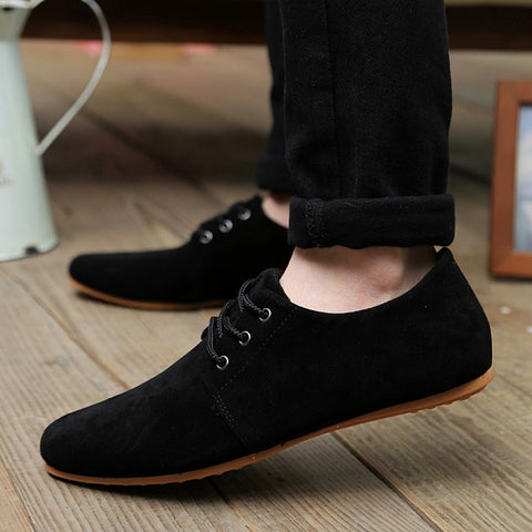 2016Hot Spring Autumn Fashion Men Shoes Mens Flats Casual Suede Shoes Comfortable Breathable Flats Driving Loafers size 39-46