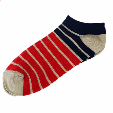 Unisex Comfortable Stripe Cotton Sock Slippers Short Ankle Socks