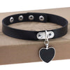 Black Heart Choker Necklaces for Women Trendy Goth choker Punk PU Leather Collar  Accessories gothic festival  jewelry
