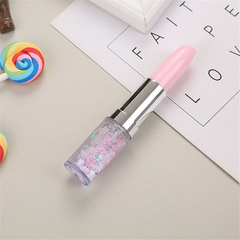 05mm Signature Pens Lipstick Shape  Cartoon Ball-point Pen Quicksand Glitter Gel Stationery Students Gifts Office Supplies