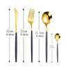 Black Silver Fork Spoon Knife Stainless Steel Cutlery Set Silverware Tableware Chopsticks Dinnerware IceTea Spoon Flatware Set
