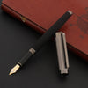 High Quality 717 Leather Fountain Pen Black Gun Gray Metal Business Office School Supplies Writing Ink Pens New