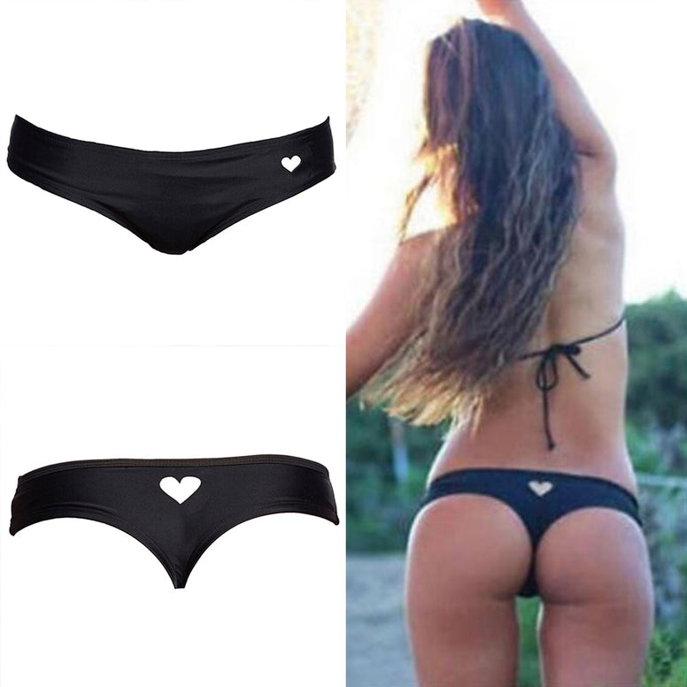 Heart-shaped Sexy Female Swimwear Women Swim Brief Briefs Brazilian Bikini Bottom Cheeky Butt Thong Tanga Panties Underwear
