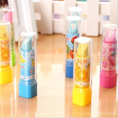 1pieces/lot hot sell lipstick modeling eraser lipstick rubber student supplies
