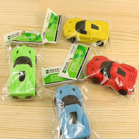 1pc Beautiful Creative DIY Car Cartoon Toy Eraser Cute Student School Supplies Eraser Child Gift Stationery Color Random