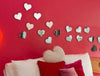 Hot selling   6x6cm heart wall mirror sticker , acrylic  wedding wall mirror decals&amp;murals