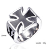 Black Cross Shape Ring Men&amp;#39;s Ring New Fashion Metal Electro-Optical Pattern Ring Accessories Party Jewelry Size 7-12