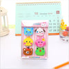 6PCS/Box New Cute Cartoon Eraser Stationery School Gift Small Prizes Children Student Stationery Supplies Office Eraser Pencil