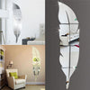 DIY Feather Pattern Acrylic Mirror Effect Sticker Wall Sticker For Living Room Art Home Decoration Vinyl Decal Decor