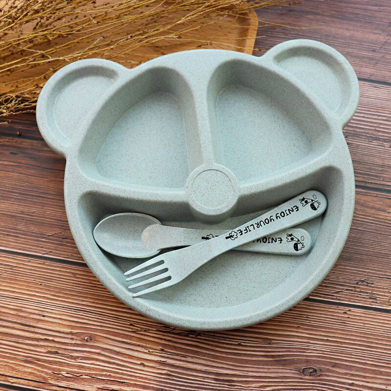 Spoon Fork Wheat Straw Cutlery Set 3PCS With Box Portable Travel Lunch Tableware Students Dinnerware Kitchen Accessories