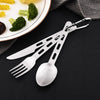 New Stainless Steel Picnic Tableware Creative Hollow Spoon Fork Knife Portable Camping Cutlery Children&#39;s School Dinnerware