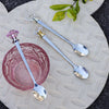 Stainless steel tableware creative crystal head coffee spoon dessert spoon fork  spoon and fork set dining table set  cutlery