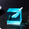 Micro Landscape Diver Model Marine Whale Seal Into The Object Sandbox Micro Shot Epoxy Resin Drip Decoration Ornament