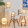Japanese Natural Wood Glass Table lamp Modern decorative Led Standing Lamp Living Room Bedroom Bedside Study Tabletop Lighting