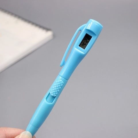 Electronic Watch Pen for Office Clock Electronic Test Ball Pen Kawai Creative Office Supplies Blue Ballpoint Pens Ballpoint Pen