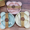 Spoon Fork Wheat Straw Cutlery Set 3PCS With Box Portable Travel Lunch Tableware Students Dinnerware Kitchen Accessories