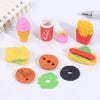 6 PCS/Set Cute Kawaii Hamburger Food Drink Cola Rubber Eraser Set School Office Erase Supplies Kids Gifts