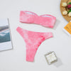 Sexy Off Shoulder Swimsuit Tie Dye Swimswear Two Piece Biquini for Women Brazilian Bathing Suit 2023 Push Up Bather Bikini Set