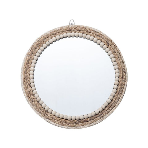 Creative straw rope decoration mirror hotel living room decoration round makeup mirror home decor bedroom wall hanging mirror