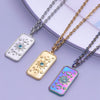 Three Color Rectangle Star Moon Sun Necklaces For Women Men Accessories Stainless Steel Pendant Geometry Necklace Choker Collar
