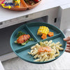 Three-Grid Food Dish Microwave Safe PP Round Reusable Dinner Plate Dinnerware For Adult Portion Control Diet Compartments Dish