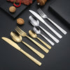 Western Creative Carved Cutlery Set Stainless Steel Knife Fork Spoon Teaspoon Dinnerware Set Tableware Utensils for Kitchen