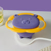 Cute Cartoon Gyro Bowl Practical Design Children Rotary Balance Novelty Gyro Umbrella 360Rotate Spill-Proof Solid Feeding Dishes