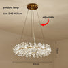 2023 New Modern LED Lustres Luxury Flower Crystal Chandelier Nordic Rings Pendant Lamp Home Decor For Living Dining Room Bedroom