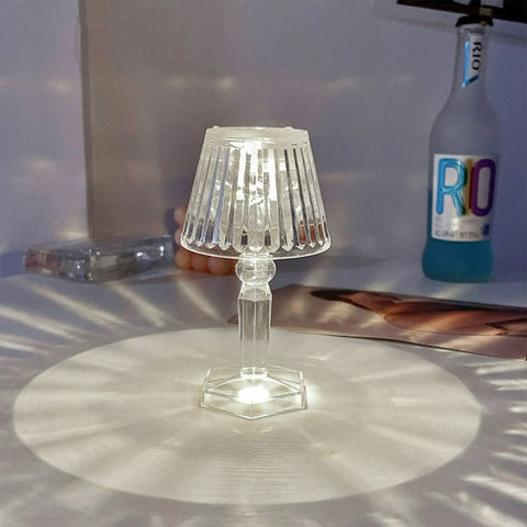 LED Night Light Crystal Diamond Table Lamp Transparent Acrylic Night Lamp Bedroom Bedside Reading Lamp