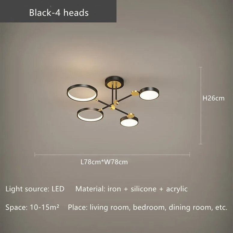 2023 Modern LED Chandelier Lighting For Living Room Bedroom Black Gold Branch Pendant Ceiling Lamps Indoor Fixture Light Lustres