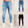 Mens Skinny Black Blue Jeans Popular Solid Color Slim Denim Pencil Pants Street Hip Hop Denim Trousers Fashion Men's Clothing