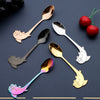 304 Stainless Steel Dolphin Spoon Creative Cartoon Hanging Side Spoon Cute Coffee Spoon Gold-plated Stirring Spoon Tableware