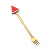 Fruits Spoons Forks 304 Stainless Steel Tableware Cake Coffee Dessert Soup Stirring Spoon Fork Watermelon Portable Travel Use