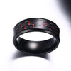 Fashion Men’s Black Stainless Steel Rings Vintage Red Weaving Design Engagement Rings For Men Accessories Anniversary Gifts