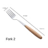 Wooden Handle Stainless Steel Cutlery Set Flat Japanese Style Spoon Fork Steak Knife Teaspoon Tableware Utensils For Kitchen