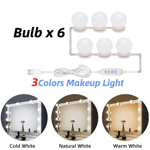 Makeup Mirror LED Light Bulbs Vanity Lights USB 12V Bathroom Dressing Table Lighting Dimmable LED Vanity Light For Mirror Light