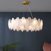 Modern Ceiling Chandeliers Crystal Creative Feather Glass Pendant Lamp Decor Hanging Light Lustre Light for Dining Room Bedroom