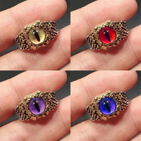 Vintage Punk Style Red Evil Eye Snake Rings For Men Women Personality Motorcycle Party Ring Men&amp;#39;s Bar Night Club Accessories