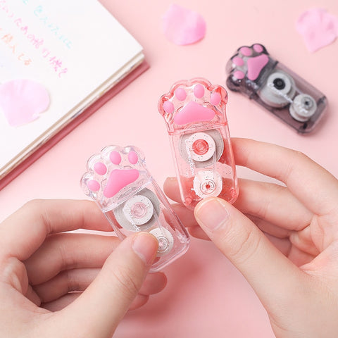 1 Pcs Lovely Kawaii Transparent 5mm * 6m White Out Cute Cat Claw Correction Tape Pen School Office Supplies Stationery