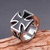 Black Cross Shape Ring Men&amp;#39;s Ring New Fashion Metal Electro-Optical Pattern Ring Accessories Party Jewelry Size 7-12