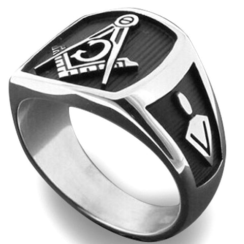 AG Freemasonry Pattern Men&amp;#39;s Ring New Fashion Metal Letter Symbol Religious Accessories Party Jewelry Size 7-14