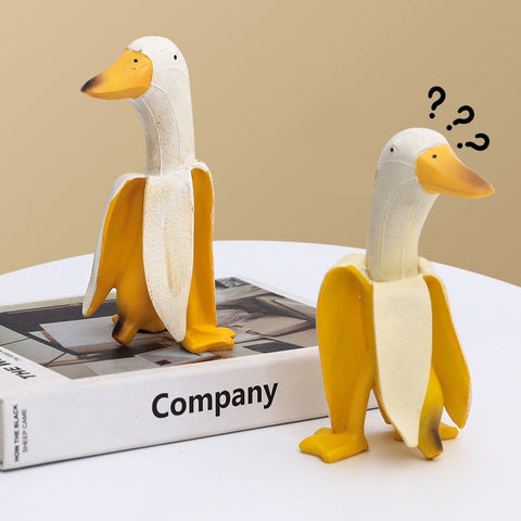Banana Duck Kawaii Room Decoration Home Office Desk Accessories Miniature Statue Modern Creative Craft Object Funny Gift