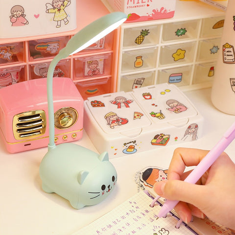 Kids Desk Lamp LED Cat Night Light Table Bedroom Decor office table college dorm Study Reading Book Office Gifts Pig Bear Animal