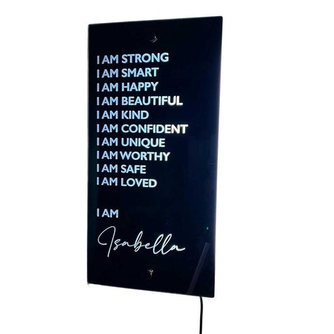 Positive Affirmation Mirror Body Mirrors For Bedroom Mirror Sign Lights Affirmations Sign Wall Art Inspirational Gift For