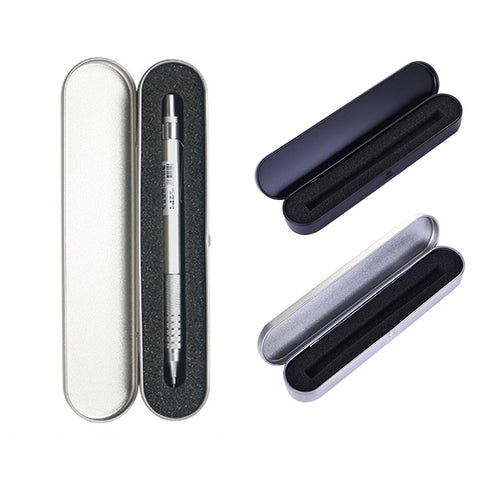 Silver Black Metal Pen Box High Quality Protection Box for Fountain Pen Pencils Stationery Gift Box Office School Supplies