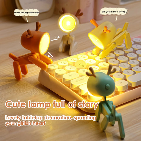 LED Night Light Mini Cute Pet Light Cartoon Pet Folding Table Lamp Kids Room Bedside Bedroom Living Room Decor Ins Student Gift
