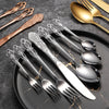 European Classical Pattern Tableware Hollow 410 Stainless Steel Classy Meal Fork Knife Teaspoon Household Dinnerware