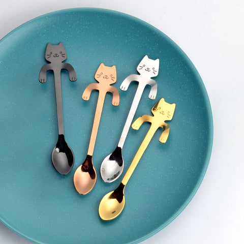 Mini Cute Coffee Spoon Teaspoon Dessert Snack Scoop Milk Children Stirring Spoons Tableware 304 Stainless Steel Protable 1Pcs